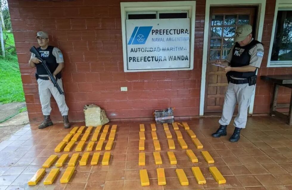Prefectura incautó en Wanda 44 kilogramos de marihuana