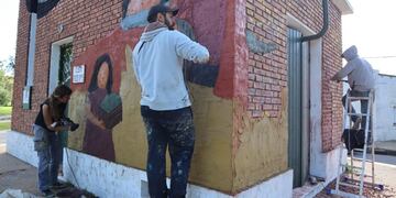 El mural en homenaje a Adolfo Pérez Esquivel