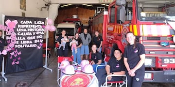 Bomberos de Gualeguaychú en una jornada rosa que invita a la conciencia