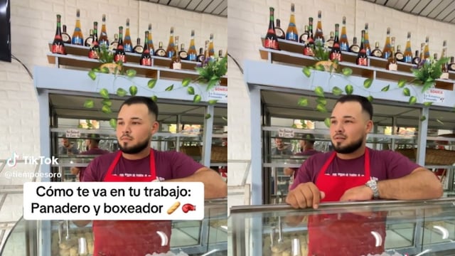 Trabaja una panadería y es boxeador.