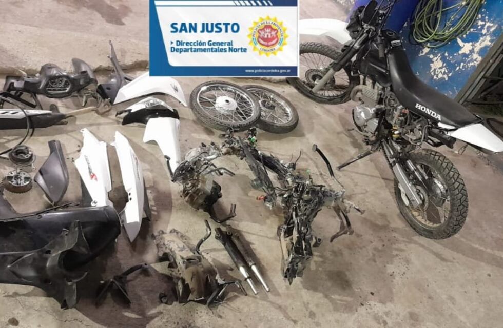 Arroyito: tras dos allanamientos la policía dio con dos motocicletas robadas, una de ellas totalmente desarmada