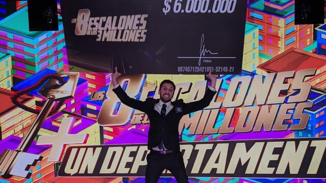 El bahiense Juan Cruz Montes de Oca ganó 6 millones de pesos en Los 8 Escalones.