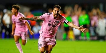 El festejo de Lionel Messi.