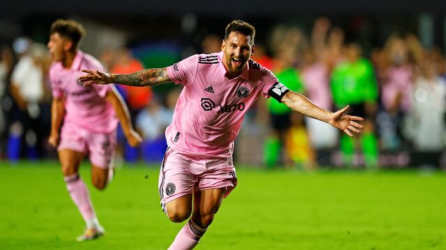 El festejo de Lionel Messi.