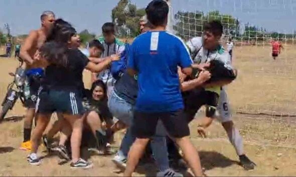 Violenta agresión a una mujer árbitro en Bahía Blanca. (Foto: captura de video).