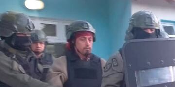 El traslado de Facundo Jones Huala a la cárcel federal de Esquel (Gentileza)