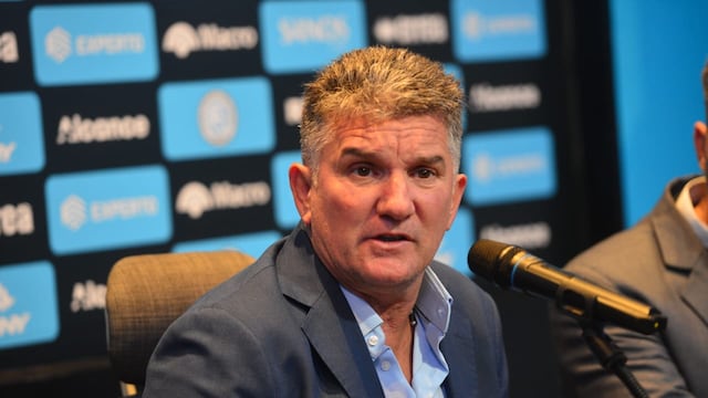 Conferencia de prensa de Luis Fabián Artime, que seguirá en el cargo de presidente de Belgrano hasta 2027 (Javier Ferreyra / La Voz).