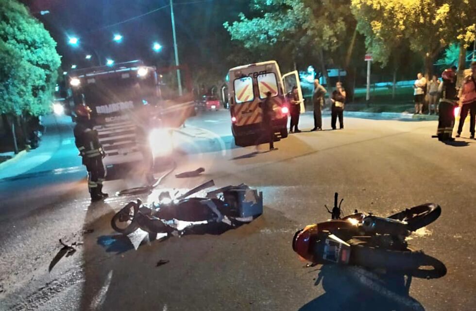 Choque de motos en Valle Hermoso: una mujer resultó herida y fue hospitalizada