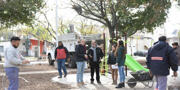 Avanzan las obras en las plazas de Rafaela