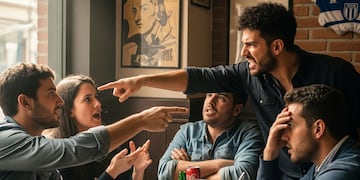 Discusión entre amigos.