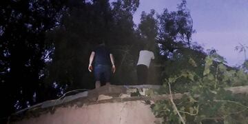 Un árbol gigante cayó sobre el techo de una casa en San Rafael.