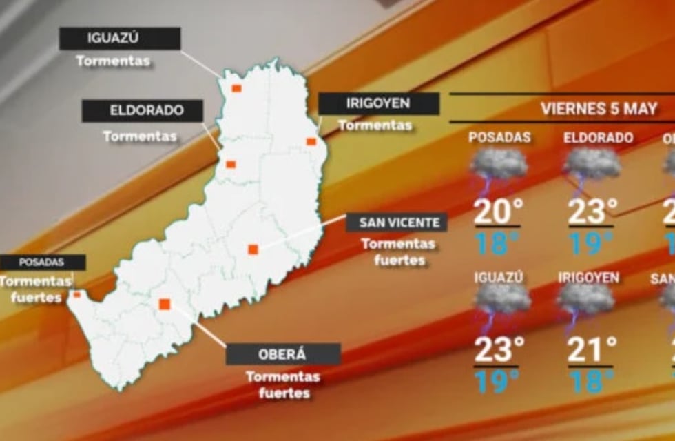 Se mantiene la alerta naranja para Misiones y la región: inestable y con tormentas