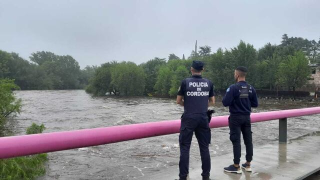 Crecida del río San Antonio, en Carlos Paz.