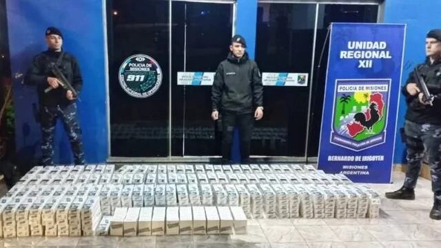 Incautan más de 100 mil paquetes de cigarrillos de contrabando en Bernardo de Irigoyen.