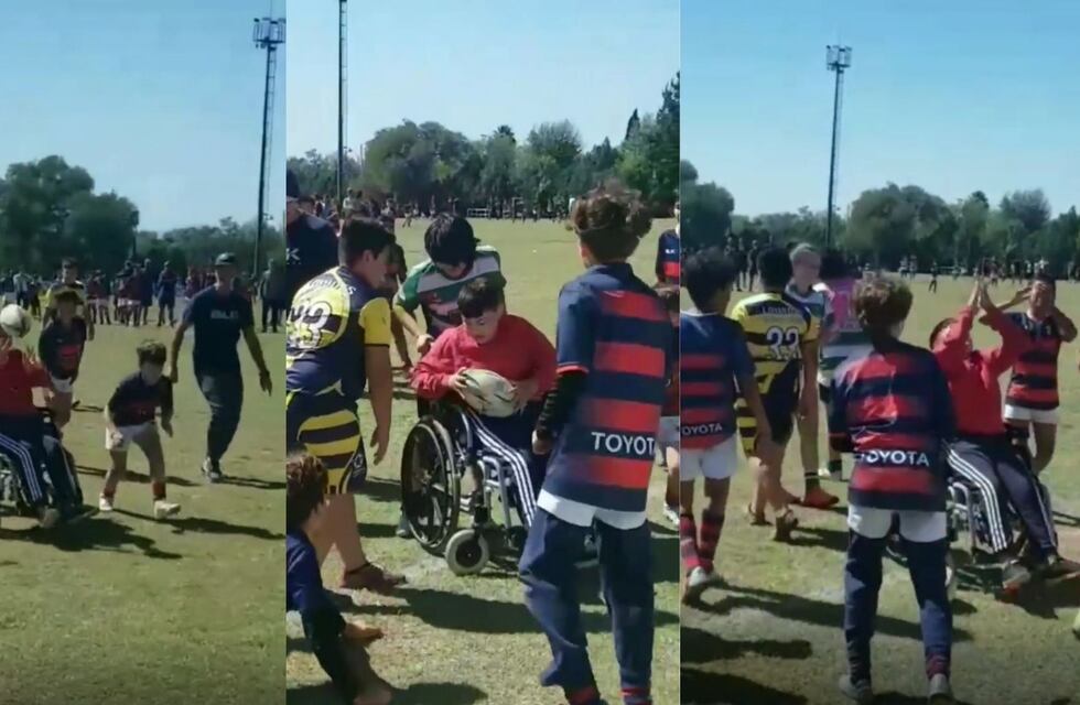 Emocionante actitud en Córdoba: ayudaron a un compañero en silla de ruedas a marcar su primer “try”