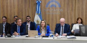 El presidente de la Oficina de Presupuesto del Congreso, Gabriel Esterelles (izquierda) y la diputada del PRO Silvia Lospennato (Foto: HCDN)