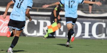 Siete minutos después de entrar, Bruno Zapelli marcó el gol de Belgrano en Mendoza. (Prensa Belgrano)