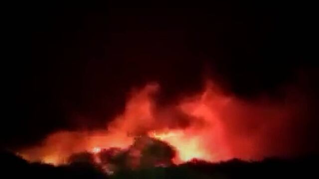 Incendio en Tala Cañada (captura video).