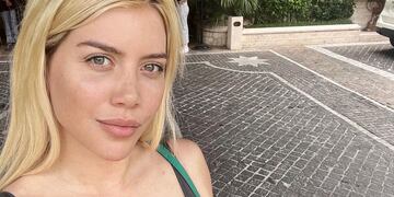 Wanda Nara desde Roma, con su look casual.