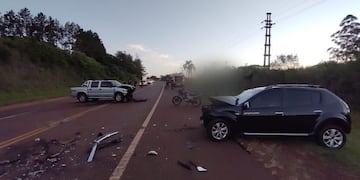 Oberá: un lesionado en un accidente vial entre dos autos.