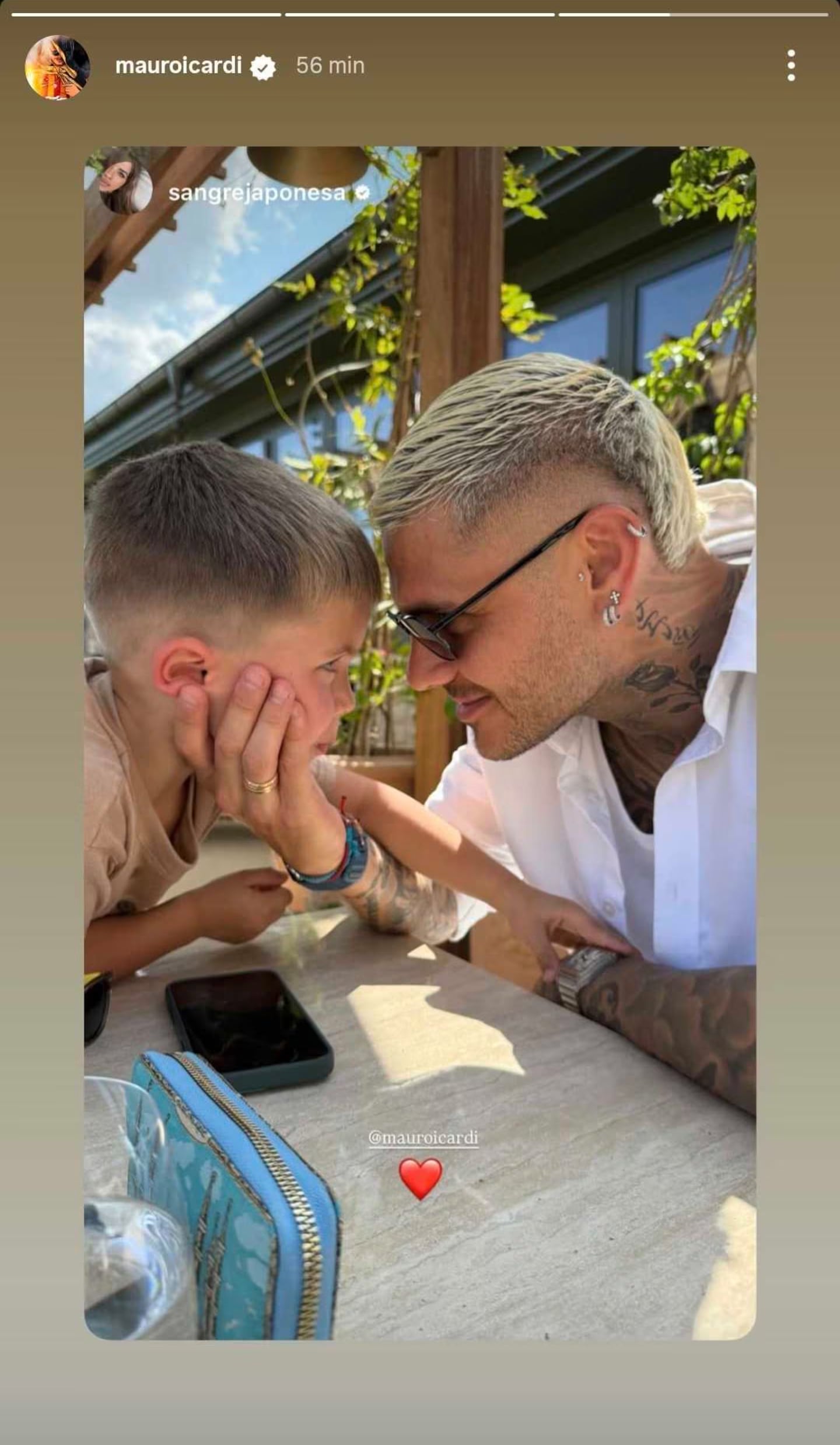 El posteo de Mauro Icardi junto a Amancio Vicuña.