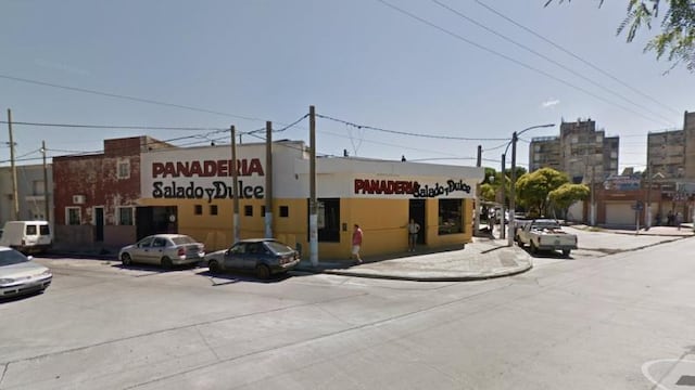 La panadería asaltada, escenario de lo que de milagro no fue una tragedia.
