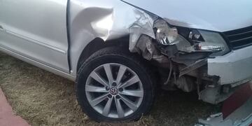 Así quedó la Surán tras el choque con otros dos autos.
