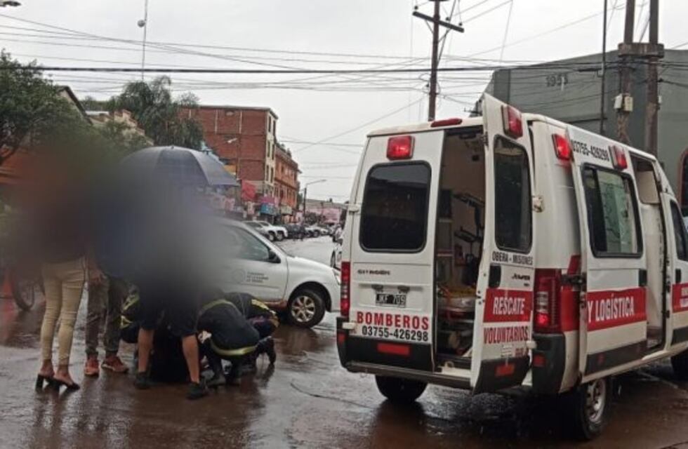 Accidente vial en Oberá dejó como saldo dos personas heridas