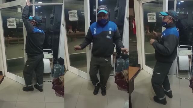 El playero cordobés la "descose" bailando cuarteto en una estación de servicio.