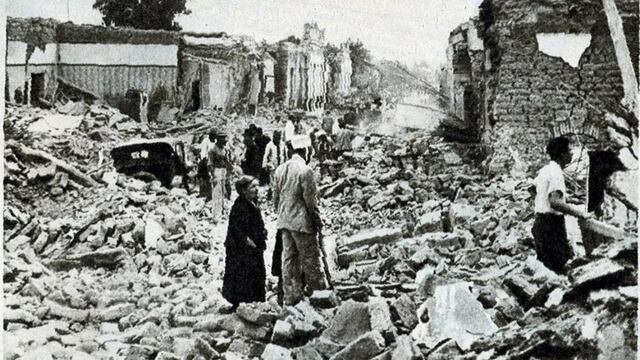 Una de las imagenes que serán expuestas en las muestras que se realizarán  al cumplirse el 78 aniversario del terremoto que en 1944 asoló San Juan. Gentileza