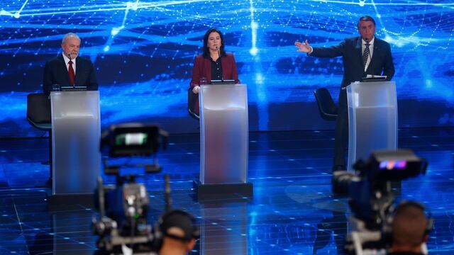 Los tres candidatos presidenciales, en el debate televisivo.