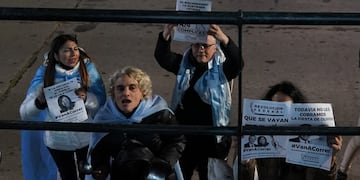 Sabrina Basile en una de las manifestaciones de Revolución Federal