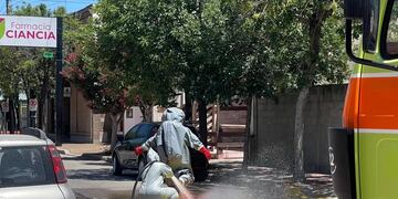 Bomberos Arroyito ante derrame de sustancias peligrosas