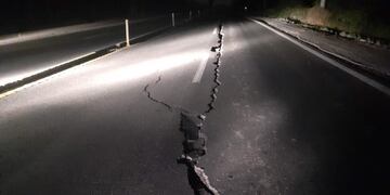 La Ruta 40 en el sur de San Juan, la más afectada por el movimiento telúrico.