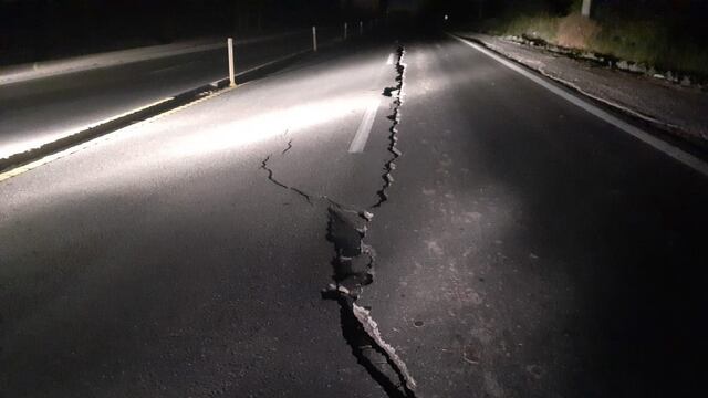 La Ruta 40 en el sur de San Juan, la más afectada por el movimiento telúrico.
