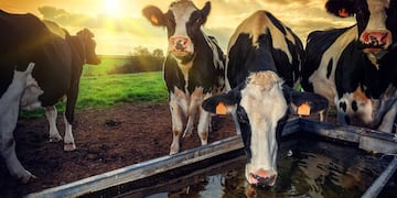 Vacas en bebederos