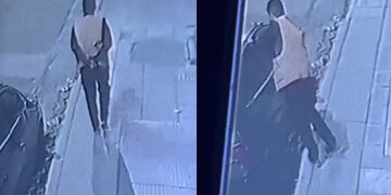 El naranjita rompió el vidrio para intentar robar el vehículo. (Captura)