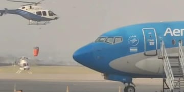 La presencia de un espeso humo en la pista volvió imposible la tarea de despegue.