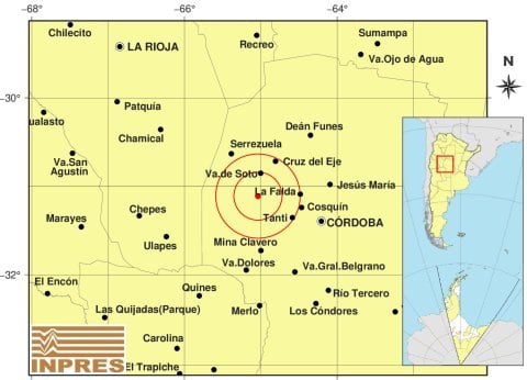 El sismo que se registró en Córdoba este miércoles 15 de octubre.