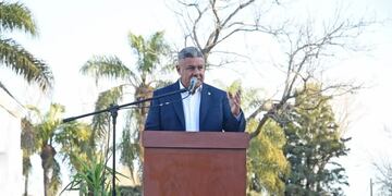 Claudio "Chiqui" Tapia fue el invitado de honor del acto en el predio del Autódromo