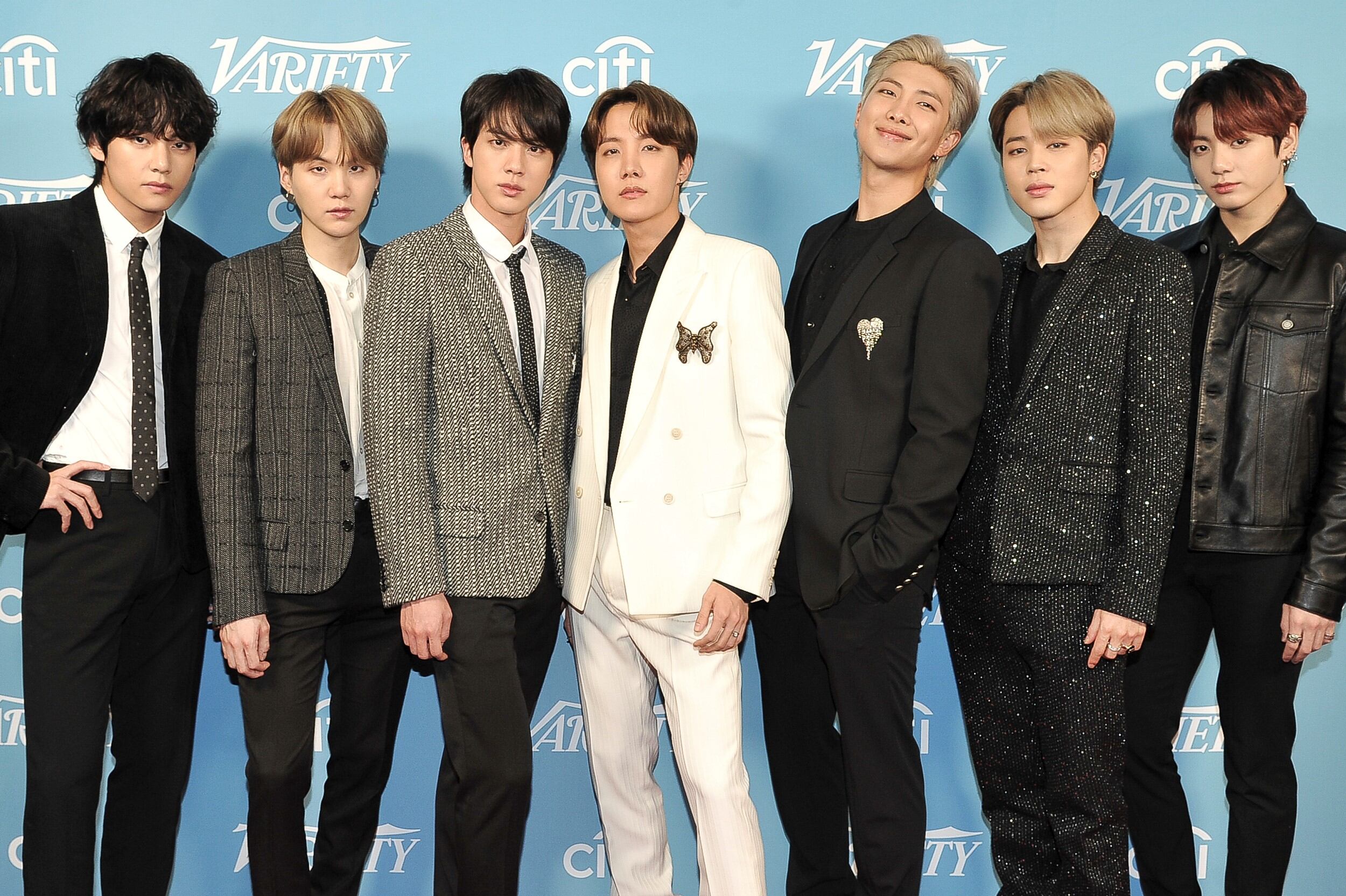 Los BTS en 2019, cuando el servicio militar aún estaba lejos. (AP)