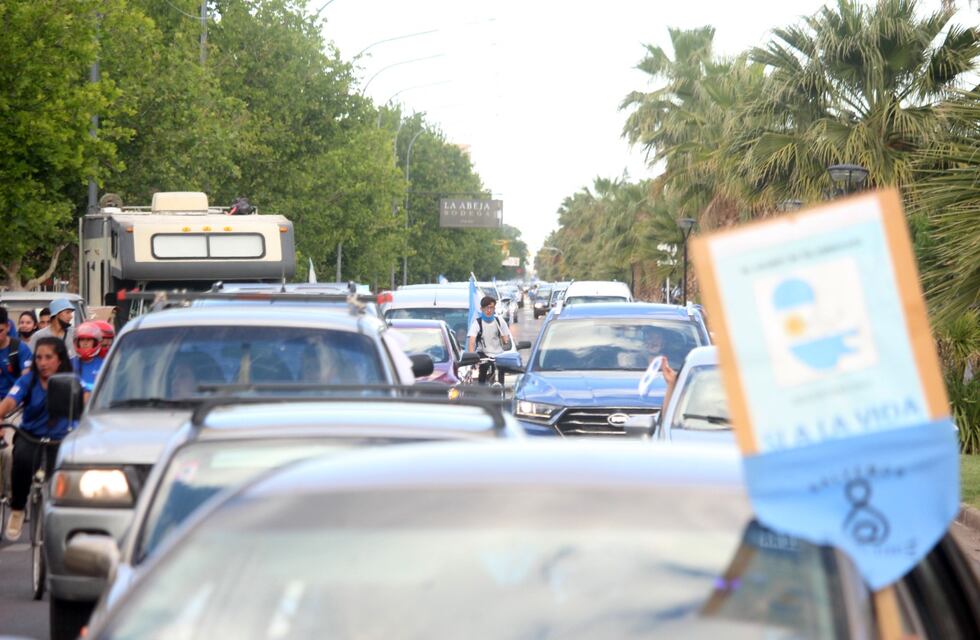 Multitudinaria caravana en el sur mendocino en contra del aborto