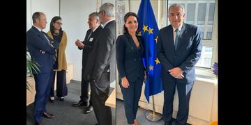 El gobernador de Jujuy Gerardo Morales lleva adelante gestiones ante la Unión Europea, en Bélgica.