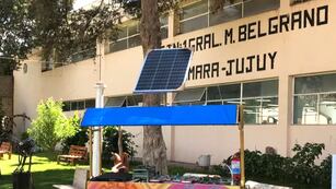 La primera unidad del proyecto "Carros gastronómicos solares" diseñada y construida en la Escuela Técnica de Maimará.