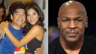 El ídolo argentino la salvó a la modelo de un tenso momento que vivió con Tyson.