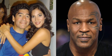 El ídolo argentino la salvó a la modelo de un tenso momento que vivió con Tyson.