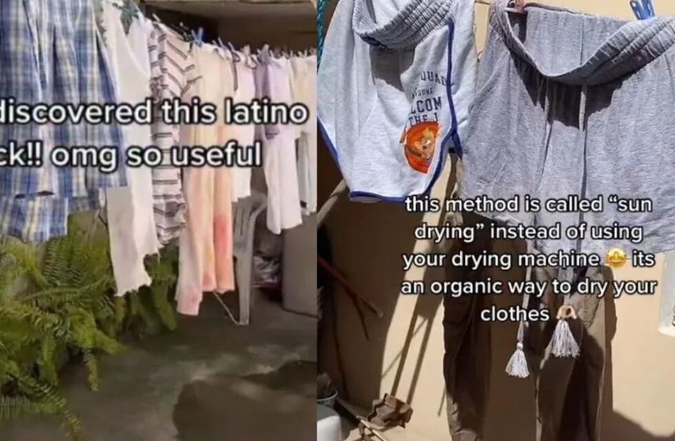 Descubrió que se puede secar la ropa al sol y su video se hizo viral en Tiktok: “Truco latino”