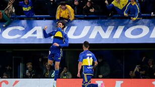 Edinson Cavani convirtió su primer gol en Boca (Fotobaires)