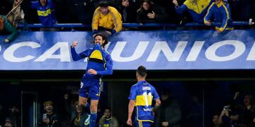 Edinson Cavani convirtió su primer gol en Boca (Fotobaires)