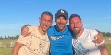 El DT tatengue y los campeones mundiales se cruzaron en Funes a fines de 2022.
